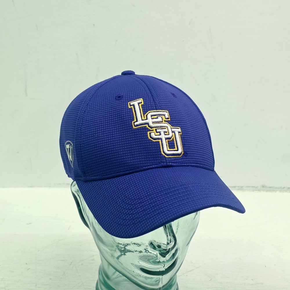 LSU Tigers Hat Mens OSFM Purple Memory Fit Textured Cap Top of the World NWOT